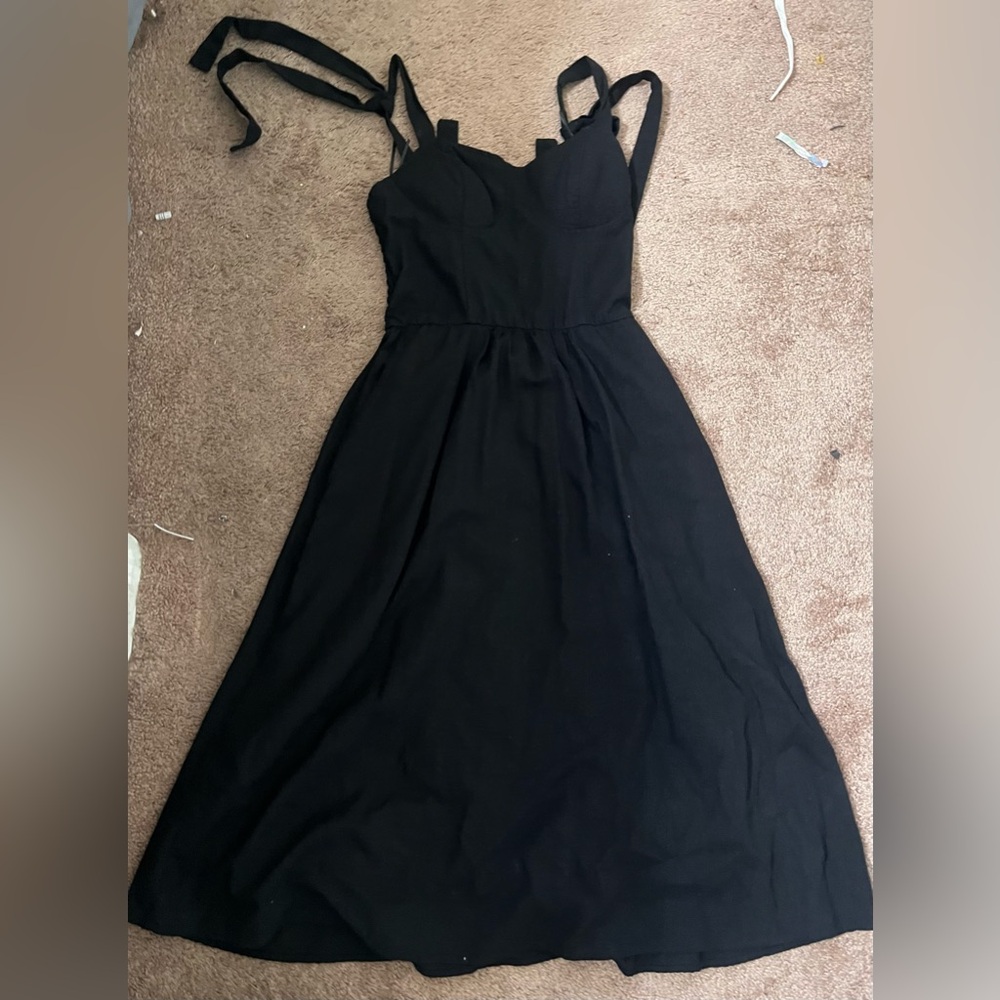 SO Black Spaghetti Strap Maxi Sundress